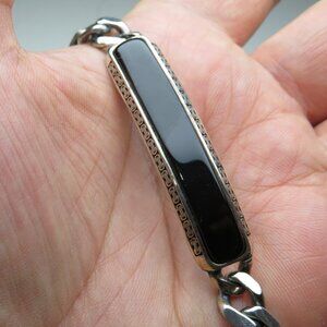 Men's Black Silver Bracelet